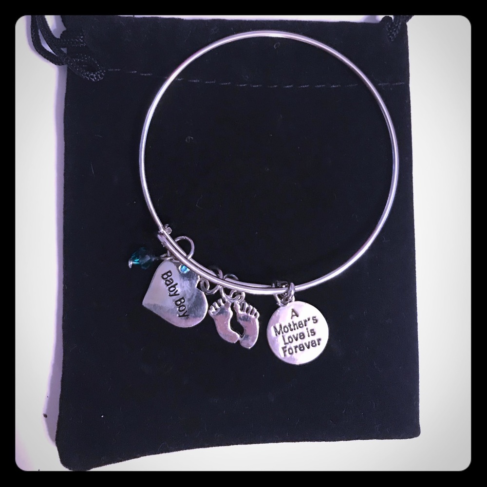 Silver Baby Boy Charm Bracelet